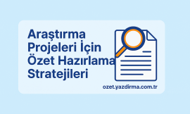 Araştırma Projeleri İçin Özet Hazırlama Stratejileri