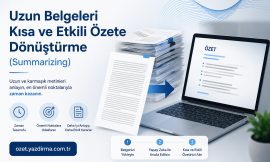 Uzun Belgeleri Kısa ve Etkili Özete Dönüştürme (Summarizing)